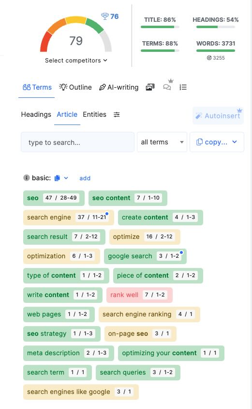 Neuronwriter Content Optimization Tools