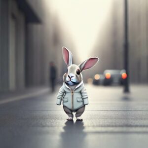 Animated Bunny Image Created with Stable Diffusion Tools