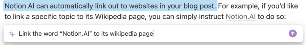 Notion AI Website Linker