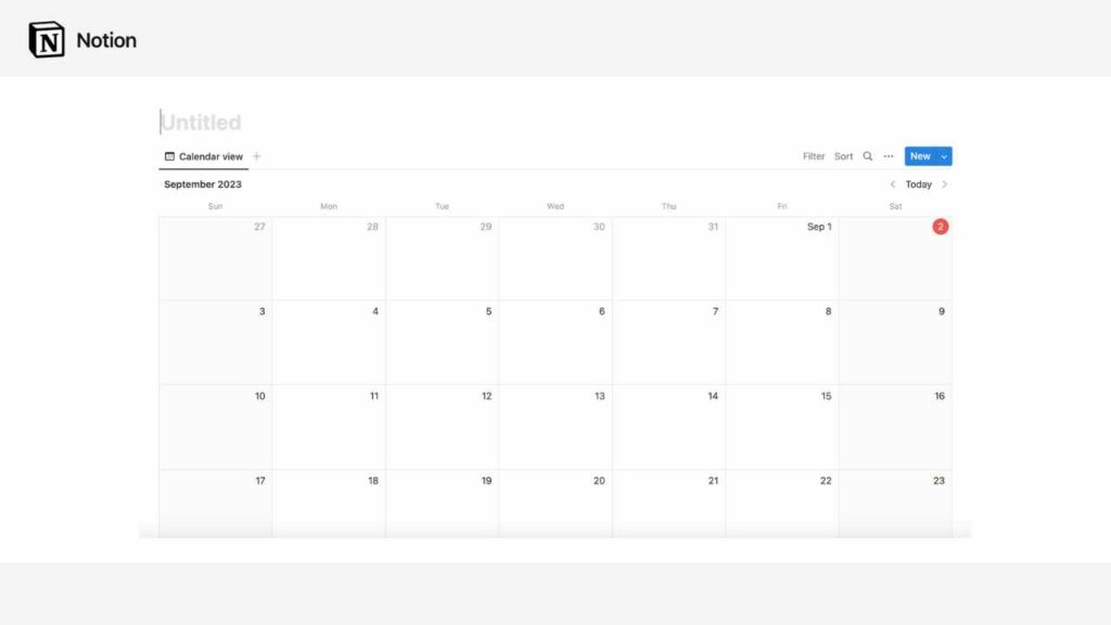 Notion Full Page Calendar