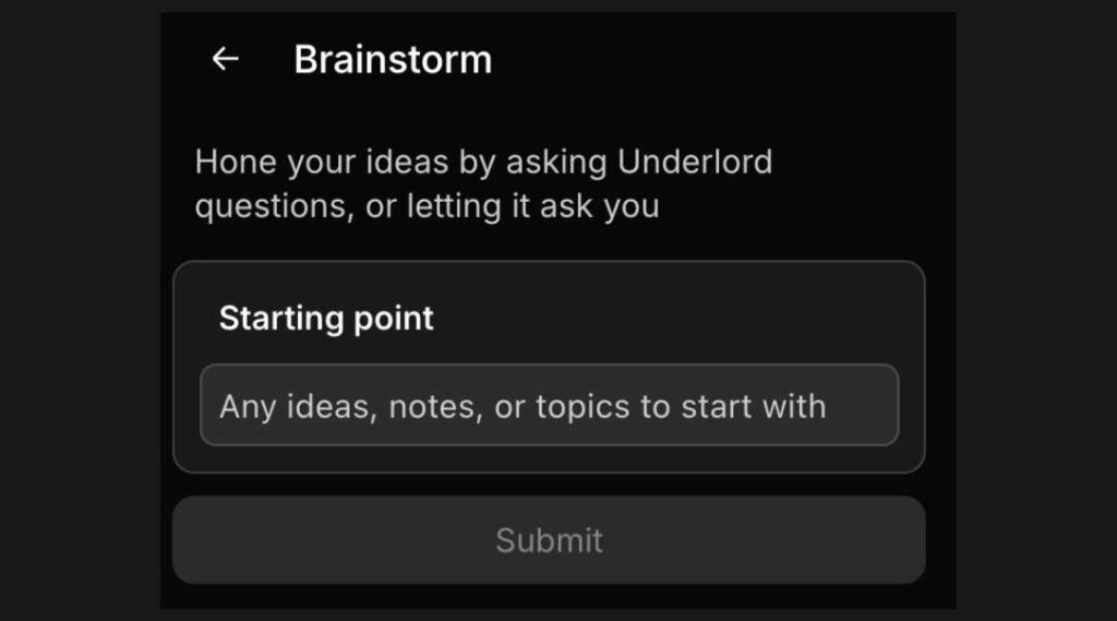 Descript AI Brainstorm Panel