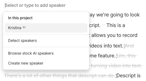 Descript AI Speaker Detection