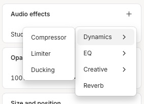 Descript AI Audio Effects