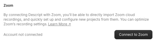 Descript Zoom Integration