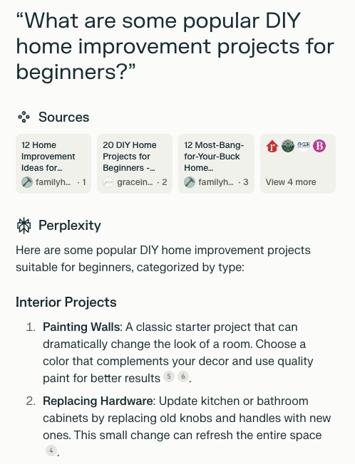 How to use Perplexity for Brainstorming DIY projects