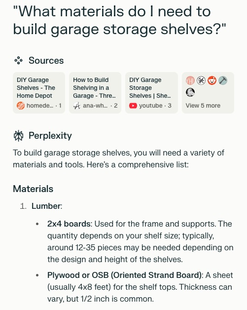 How to use Perplexity to build a materials list for your DIY home project