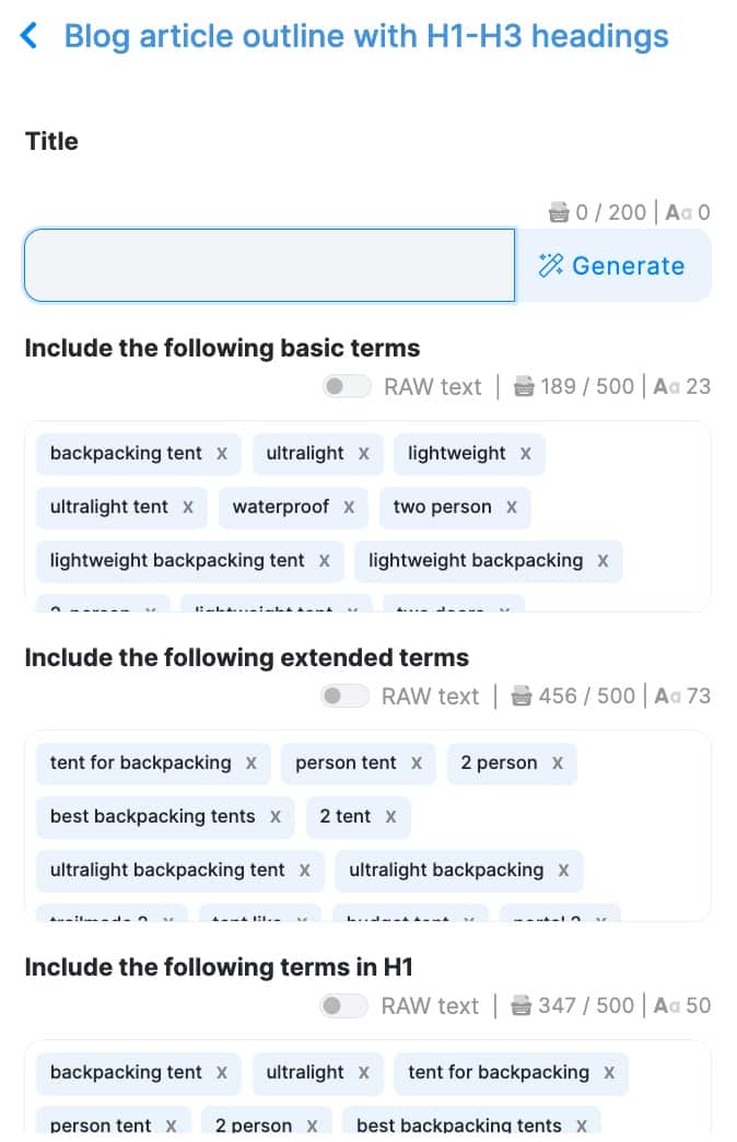 Neuronwriter SEO Outline Builder