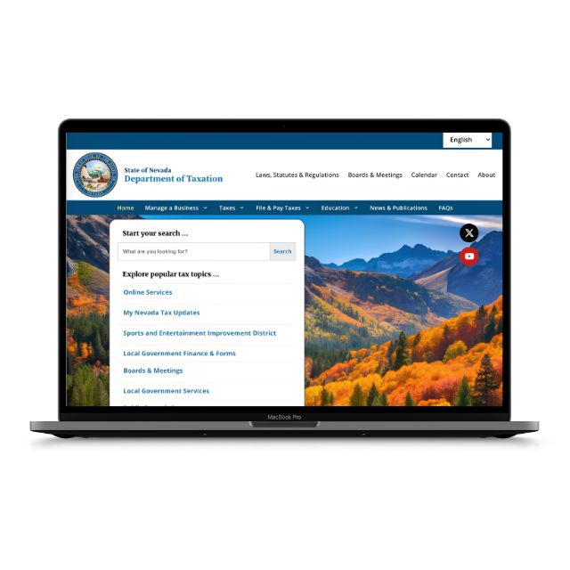 Nevada Department of Taxation Website Screenshot