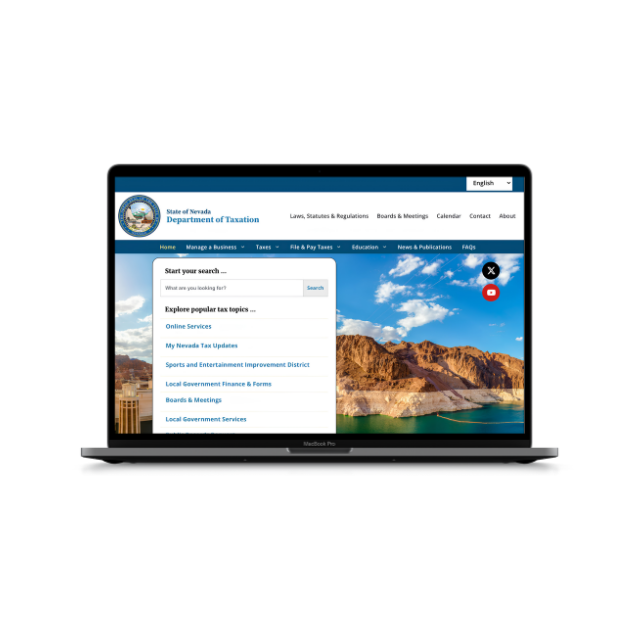 Nevada Department of Taxation Website Screenshot